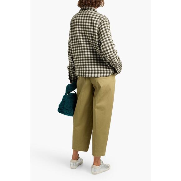 The Elder Statesman Gingham Cashmere Decon Jacket in New Olive White M - Picture 3 of 7